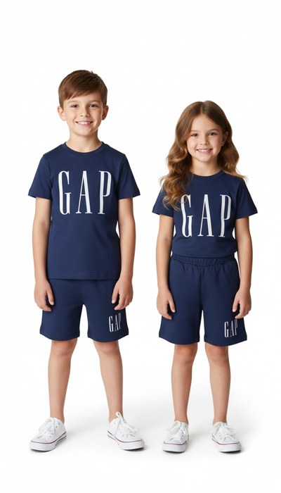 Gap İnce Baskılı Şortlu Takım