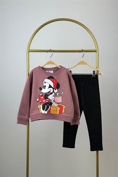 Happy Christmas Minnie Baskılı Taytlı Takımı