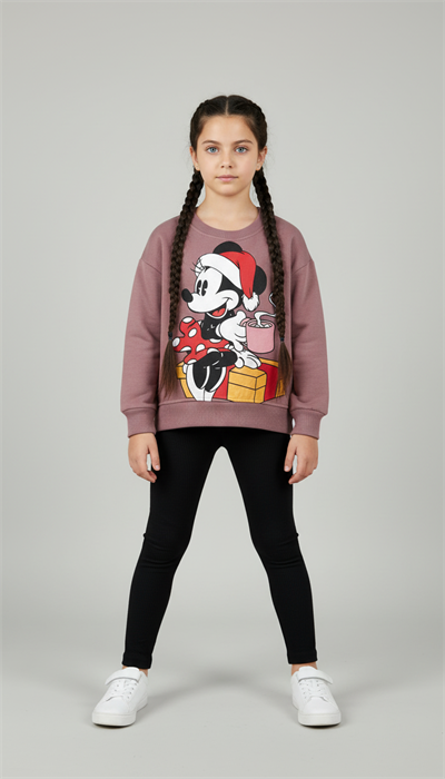 Happy Christmas Minnie Baskılı Taytlı Takımı