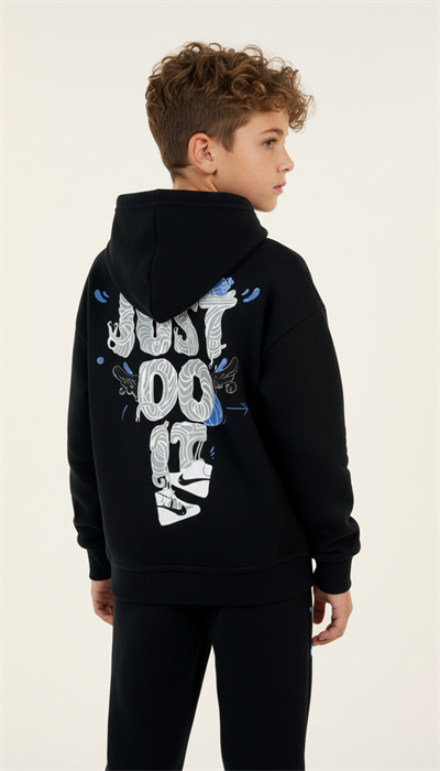 Just Do It Kapüşonlu Cepli Eşofman Takımı