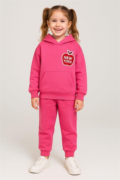 Kapüşonlu New York Nakış İşlemeli Eşofman Takımı