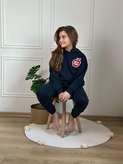 Kapüşonlu New York Nakış İşlemeli Eşofman Takımı