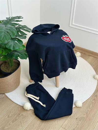 Kapüşonlu New York Nakış İşlemeli Eşofman Takımı