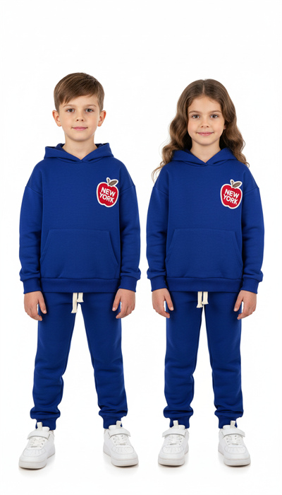 Kapüşonlu New York Nakış İşlemeli Eşofman Takımı