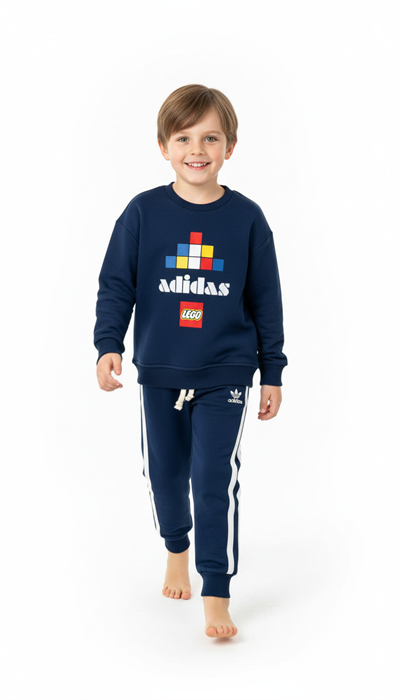 Kare Detaylı Lego Spor Logo Baskılı Eşofman Takımı