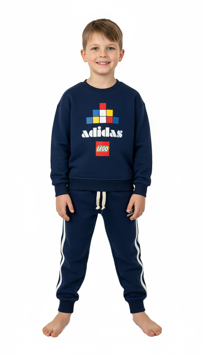 Kare Detaylı Lego Spor Logo Baskılı Eşofman Takımı