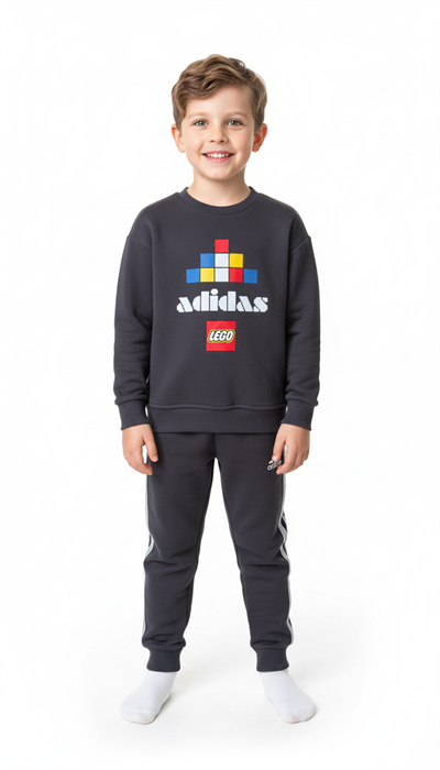 Kare Detaylı Lego Spor Logo Baskılı Eşofman Takımı
