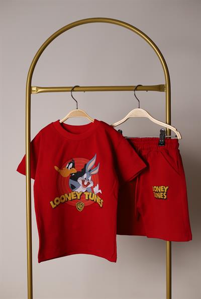 Kırmızı Looney Tunes Şortlu Takım