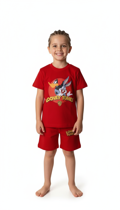Kırmızı Looney Tunes Şortlu Takım