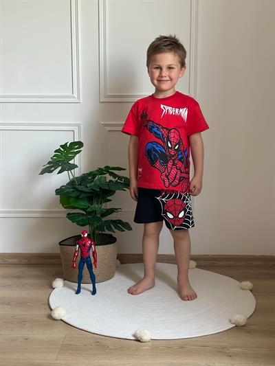 Kırmızı Spiderman Şortlu Takım