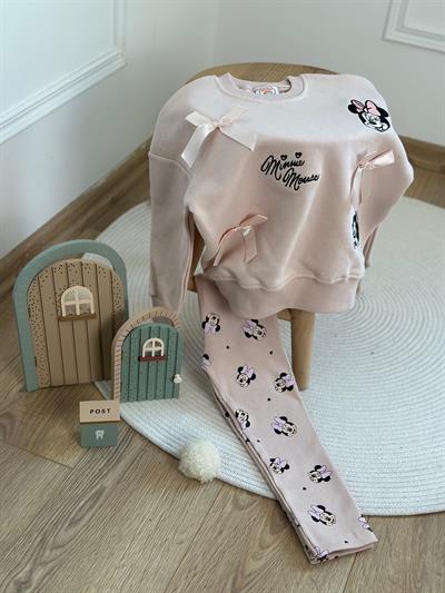 Kurdele Detaylı Minnie Baskılı Eşofman Takımı
