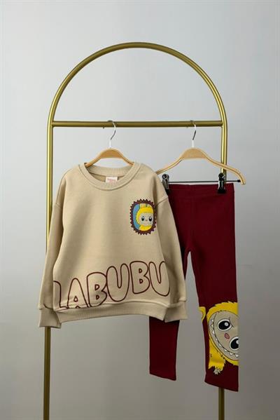 Labubu Baskılı Taytlı Takım