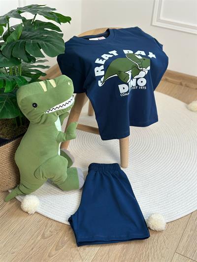 Lacivert Dino Şortlu Takım