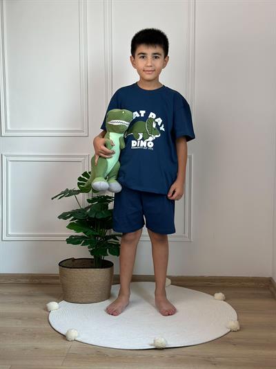 Lacivert Dino Şortlu Takım