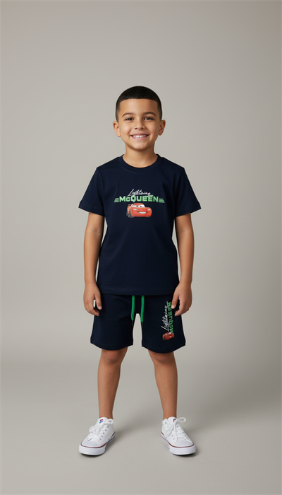 Lacivert Lightning McQueen Şortlu Takım