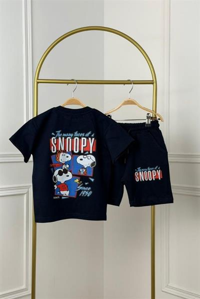 Lacivert The Many Face Of Snoopy Şortlu Takım