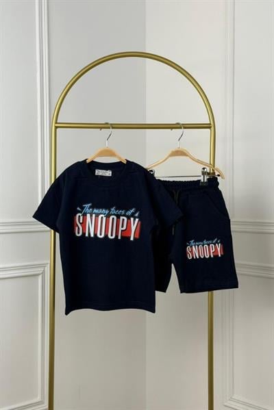Lacivert The Many Face Of Snoopy Şortlu Takım