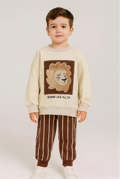 Lion King Nakış İşlemeli Çizgili Eşofman Takımı