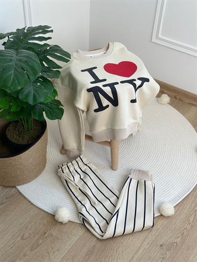 Love NY Çizgili Eşofman Takımı