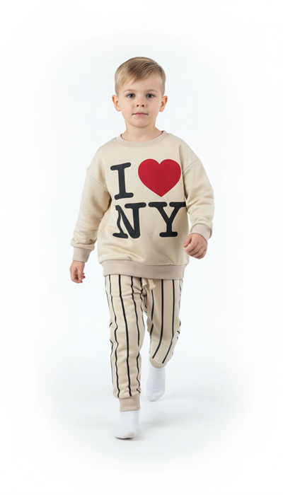 Love NY Çizgili Eşofman Takımı