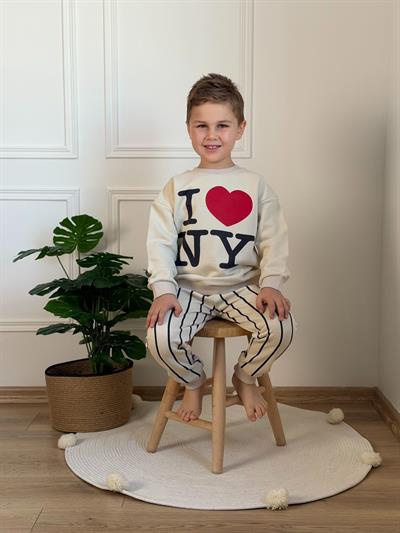 Love NY Çizgili Eşofman Takımı