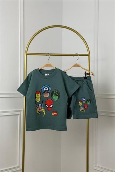 Marvel Baskılı Şortlu Takım