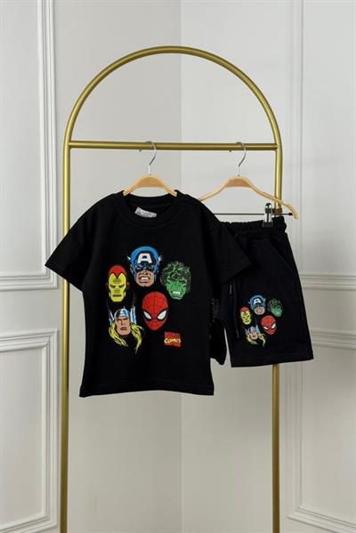 Marvel Baskılı Şortlu Takım