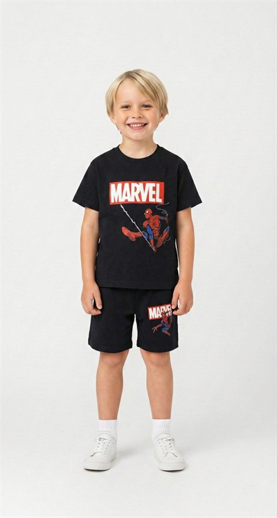 Marvel Spiderman Baskılı Şortlu Takım