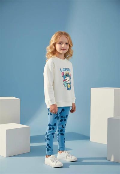 Mavi Labubu Baskılı Eşofman Takımı