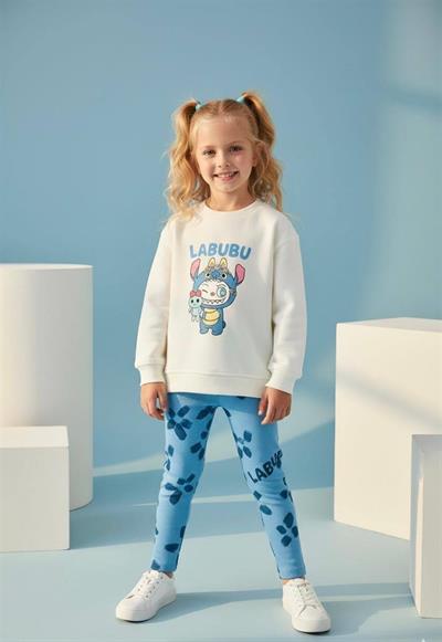 Mavi Labubu Baskılı Eşofman Takımı