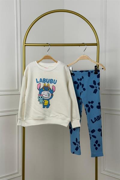 Mavi Labubu Baskılı Eşofman Takımı