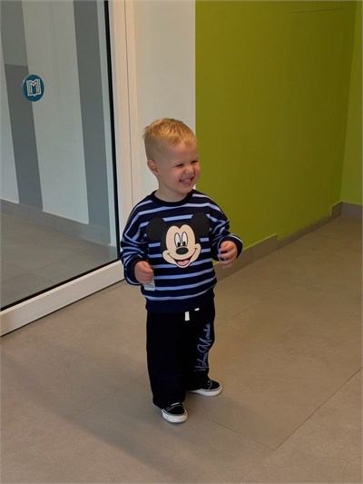 Mickey Mouse Baskılı Çizgili Eşofman Takımı