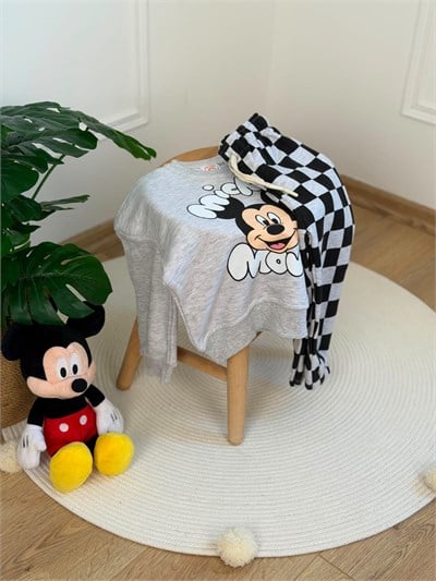Mickey Mouse Kareli Eşofman Takımı
