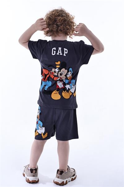 Mickey Ve Arkadaşları Sırt Baskılı Gap Şortlu Takım