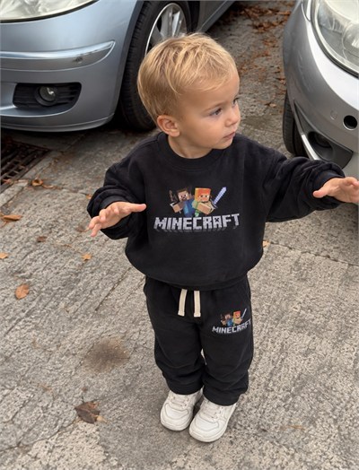 MineCraft Figür Baskılı Eşofman Takımı