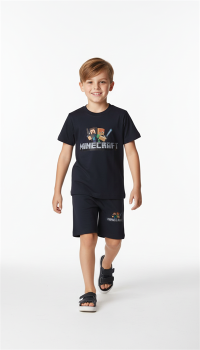 Minecraft Figürlü Şortlu Takım
