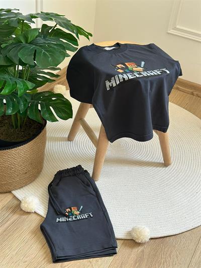 Minecraft Figürlü Şortlu Takım