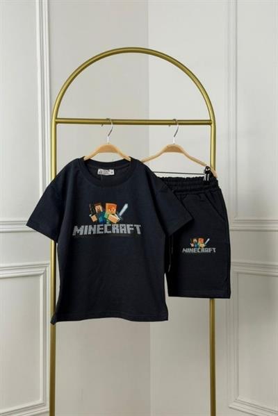 Minecraft Figürlü Şortlu Takım