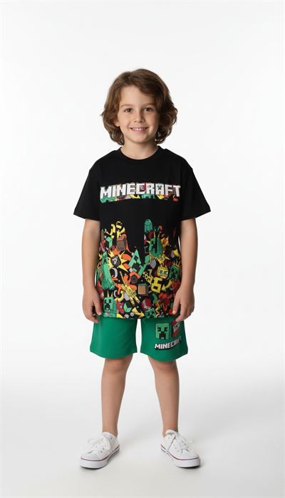 Minecraft Yeşil Şortlu Takım