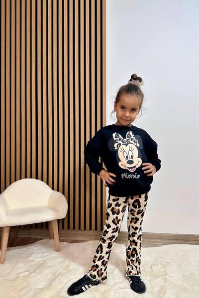 Minne Leopar Detaylı Taytlı Takım