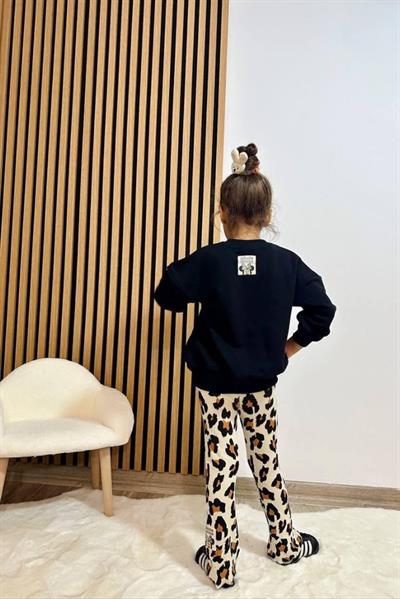 Minne Leopar Detaylı Taytlı Takım