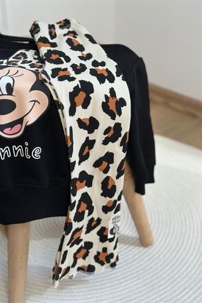 Minne Leopar Detaylı Taytlı Takım