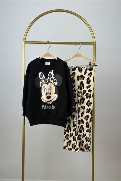Minne Leopar Detaylı Taytlı Takım
