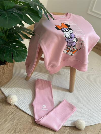 Minnie Logo Baskılı Taytlı Takım