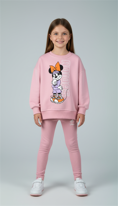 Minnie Logo Baskılı Taytlı Takım