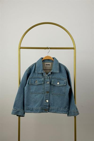 Minnie Mouse Kalpli Büyüteç Detay Kot Ceket