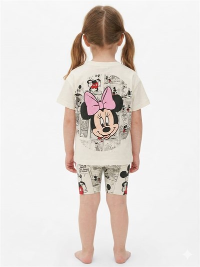 Minnie Sırt Baskılı Taytlı Takım