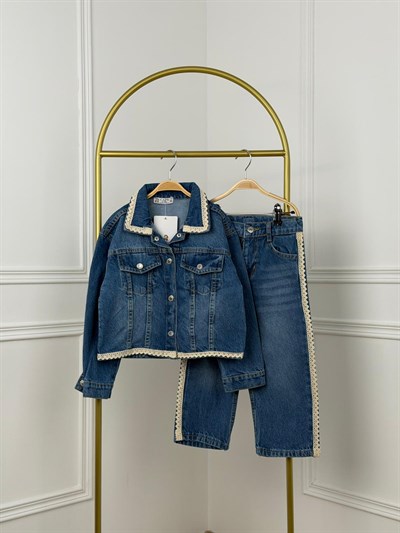 Nakış İşlemeli 2Lİ Kot Takım