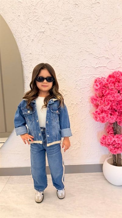 Nakış İşlemeli 2Lİ Kot Takım