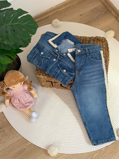 Nakış İşlemeli 2Lİ Kot Takım